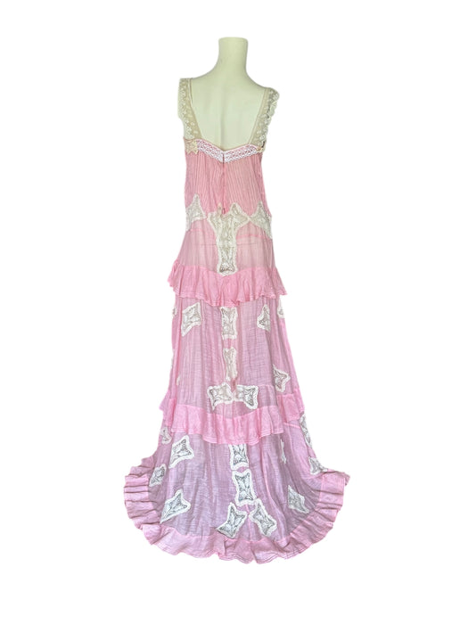 Laurenna, reworked cotton Victorian pink and cream lace dress