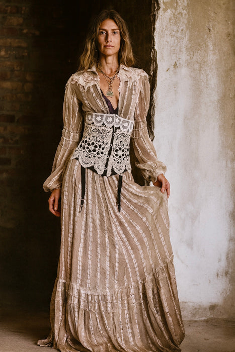 Troy, reworked 40s black lace corset
