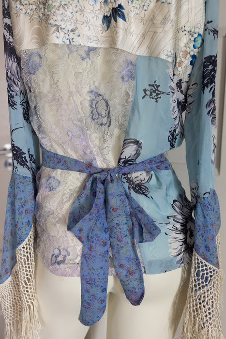 Rêve, reworked vintage patchwork fringed blouse