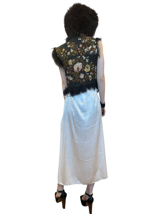 Aerin, reworked 70s sheepskin waistcoat with 19thC embroidery