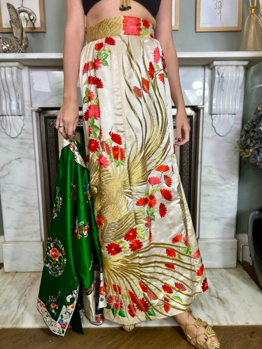 Aurora, Oriental silk embroidered skirt