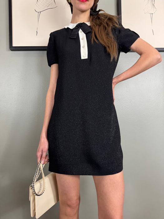 Saint Laurent, 2019 black and cream sparkle dress