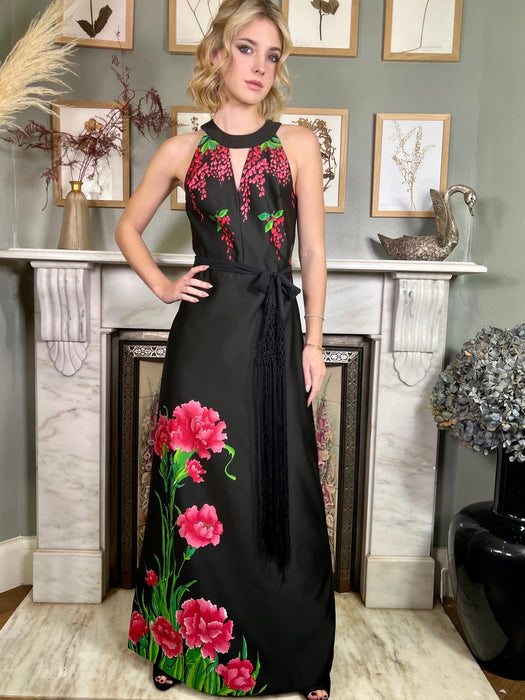 Rania, 70s silk floral dress