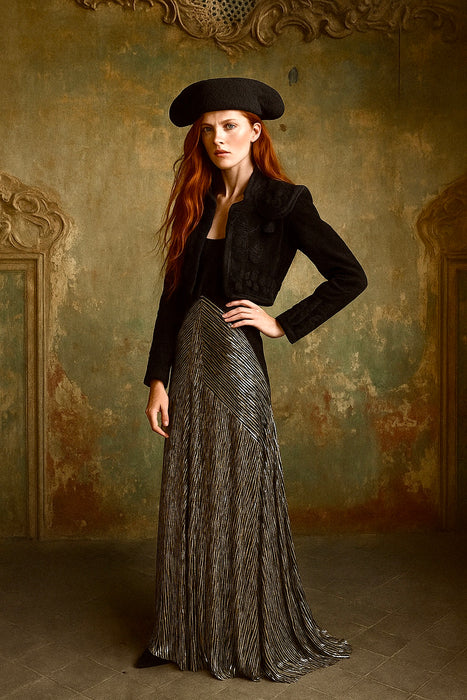 Diana, vintage couture long beaded skirt
