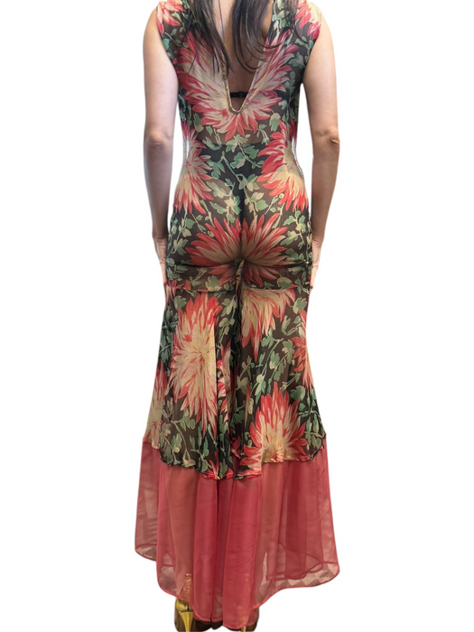 Flavia, reworked 30s floral chiffon jumpsuit