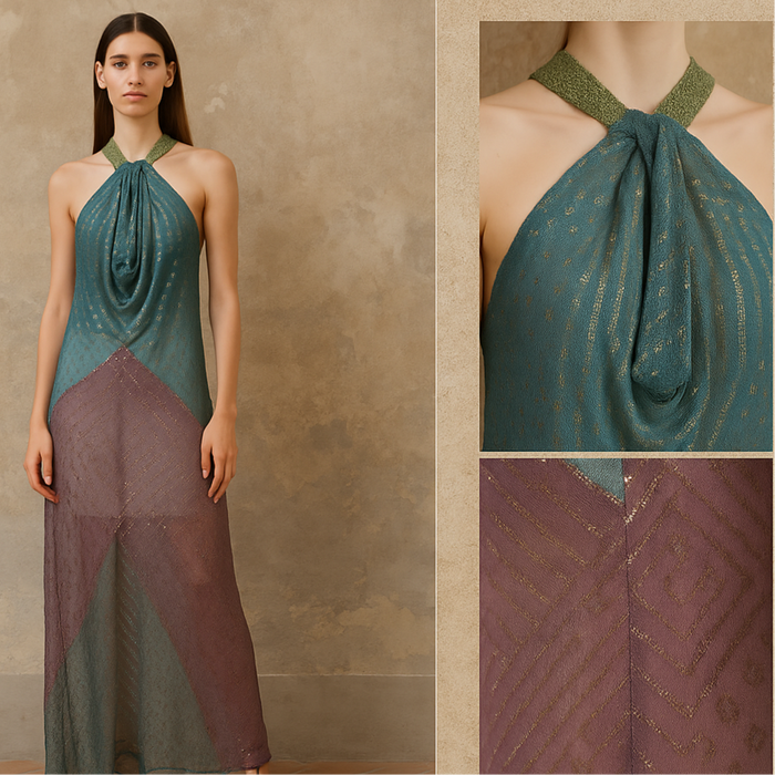 Alice,20s Assuit tri colour dress