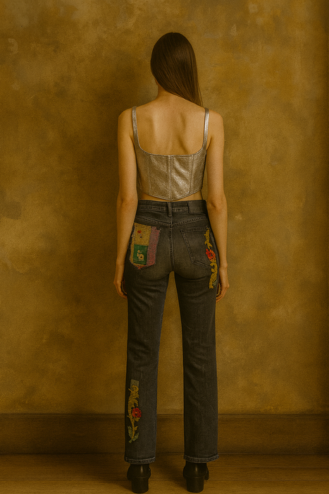 OV Denim, reworked vintage slim fit mid rise jeans