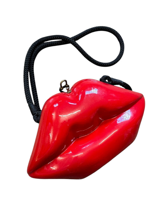 Bisoux, 70s Perspex red lips handbag with red cord