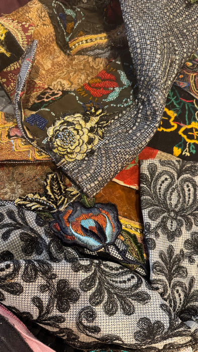 Troy, 70s patchwork single breasted jacket with side pockets