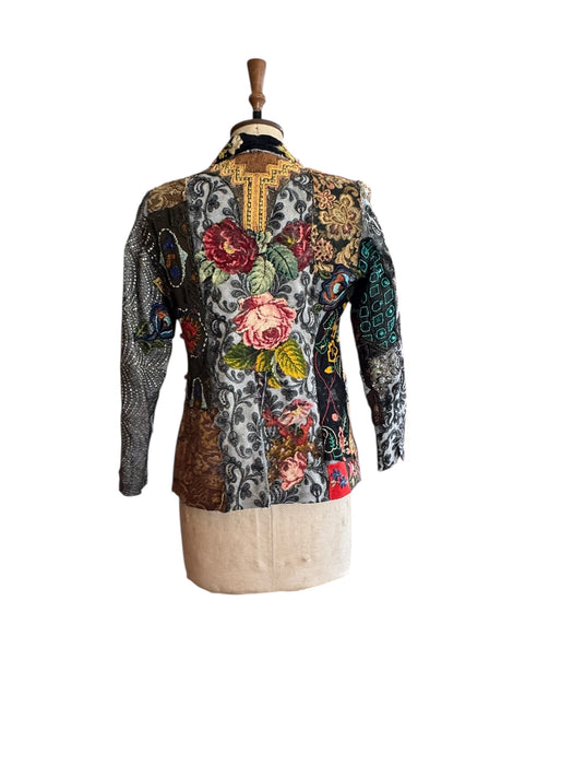 Troy, 70s patchwork single breasted jacket with side pockets