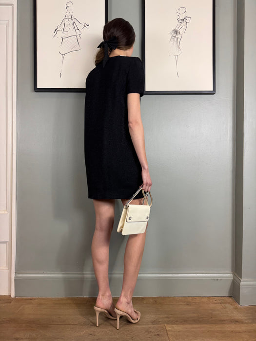 Saint Laurent, 2019 black and cream sparkle dress
