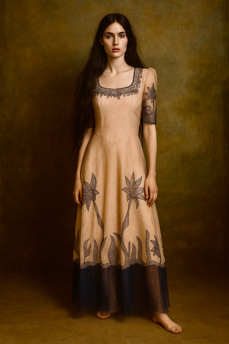 Joy, 30s pink and blue lace dress