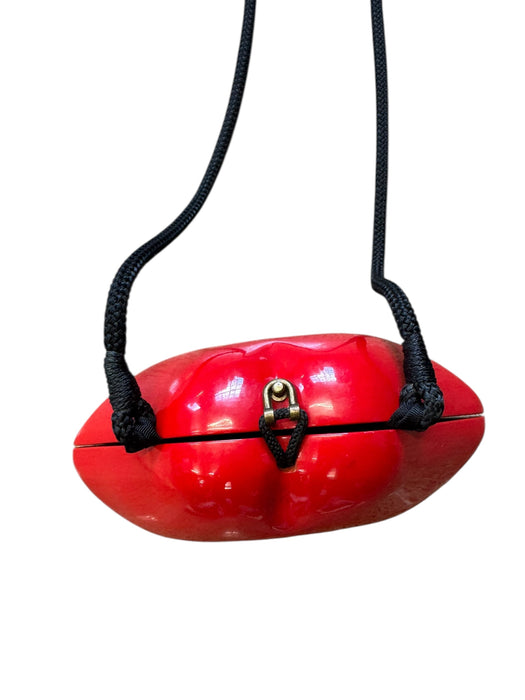 Bisoux, 70s Perspex red lips handbag with red cord