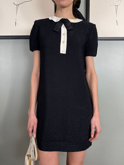 Saint Laurent, 2019 black and cream sparkle dress