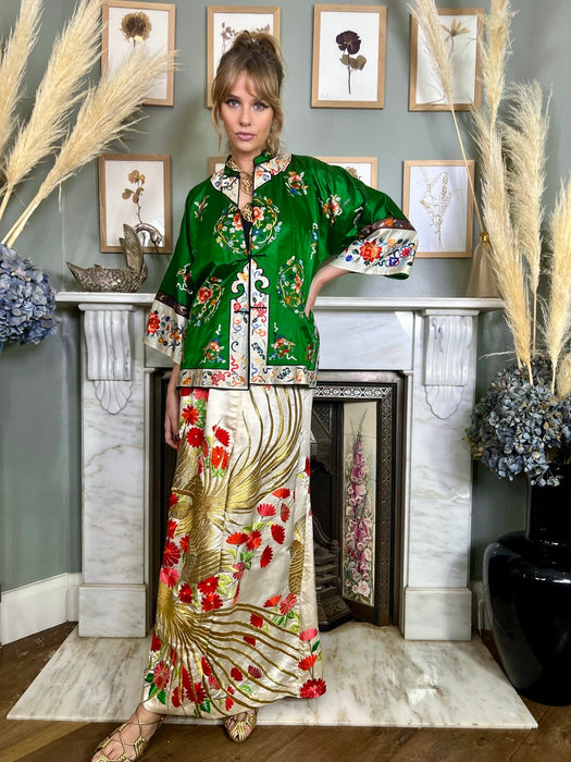 Aurora, Oriental silk embroidered skirt