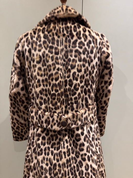 Leona, 40s faux fur leopard print double breasted coat