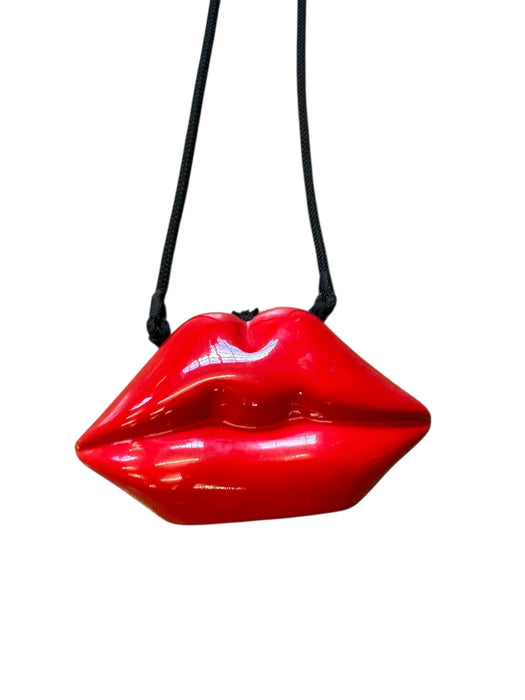 Bisoux, 70s Perspex red lips handbag with red cord