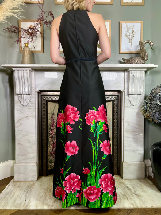 Rania, 70s silk floral dress