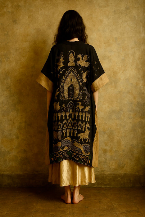 Yao, early 20th century,  Antique Yao Shaman Dragon embroidered robe