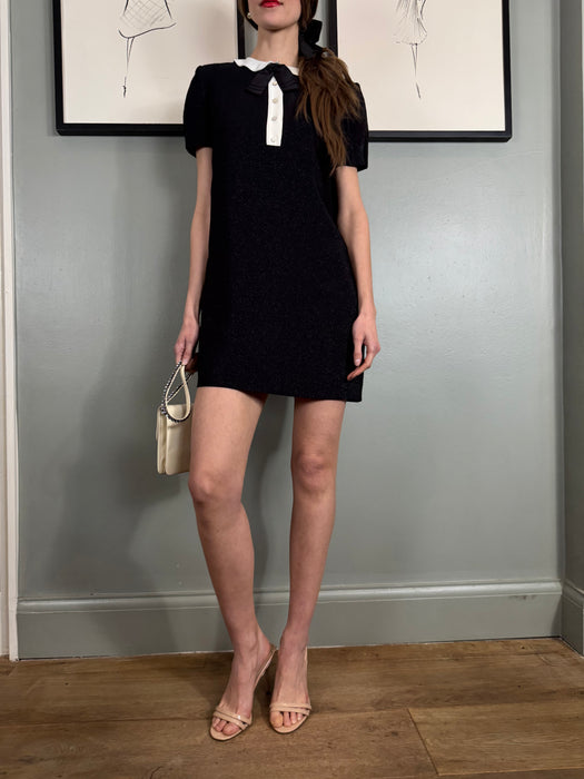 Saint Laurent, 2019 black and cream sparkle dress