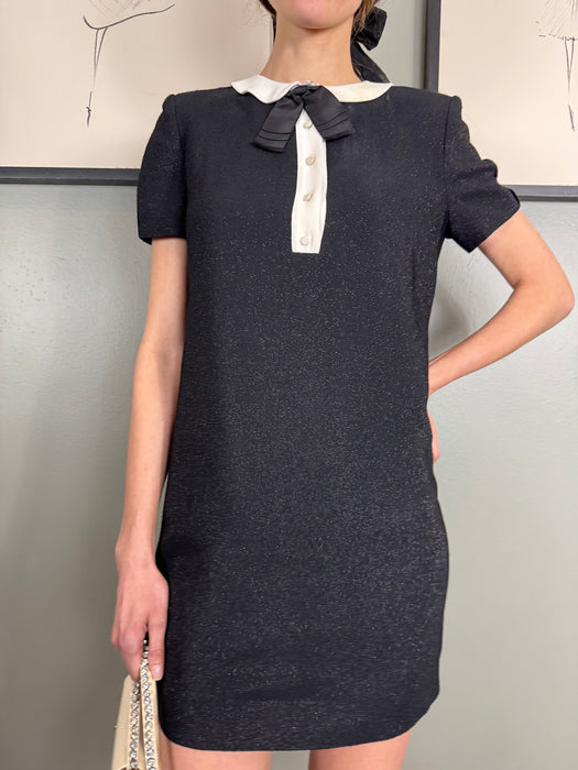 Saint Laurent, 2019 black and cream sparkle dress