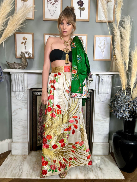 Aurora, Oriental silk embroidered skirt