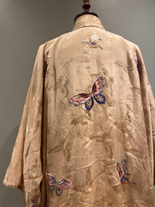 Mariposa, 40 silk damask ombré butterfly embroidered kimono