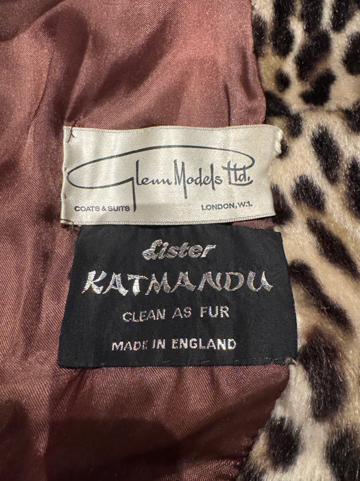 Leona, 40s faux fur leopard print double breasted coat