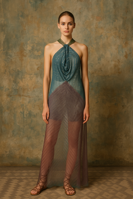 Alice,20s Assuit tri colour dress