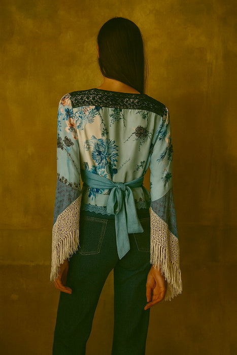Rêve, reworked vintage patchwork fringed blouse