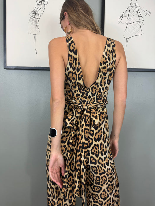 Donna, 70s leopard print jumpsuit