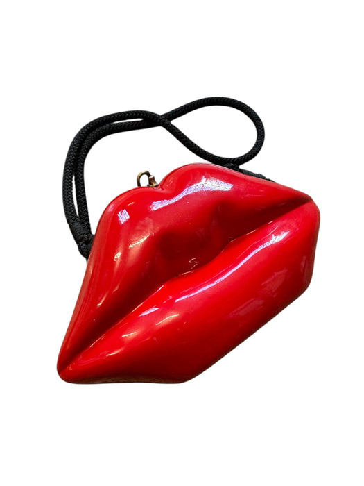 Bisoux, 70s Perspex red lips handbag with red cord