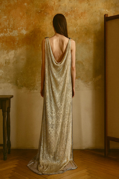 Phoenix, reworked 20s metal Assuit bicolour dress