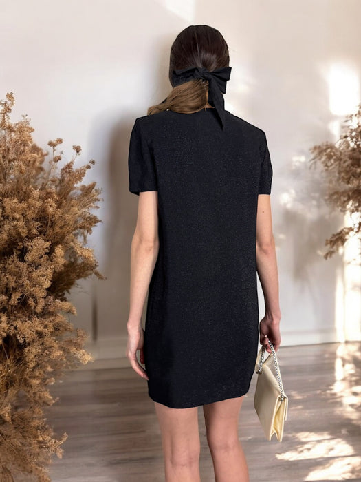Saint Laurent, 2019 black and cream sparkle dress
