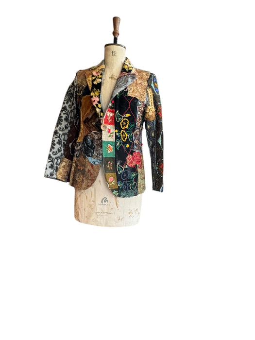 Troy, 70s patchwork single breasted jacket with side pockets