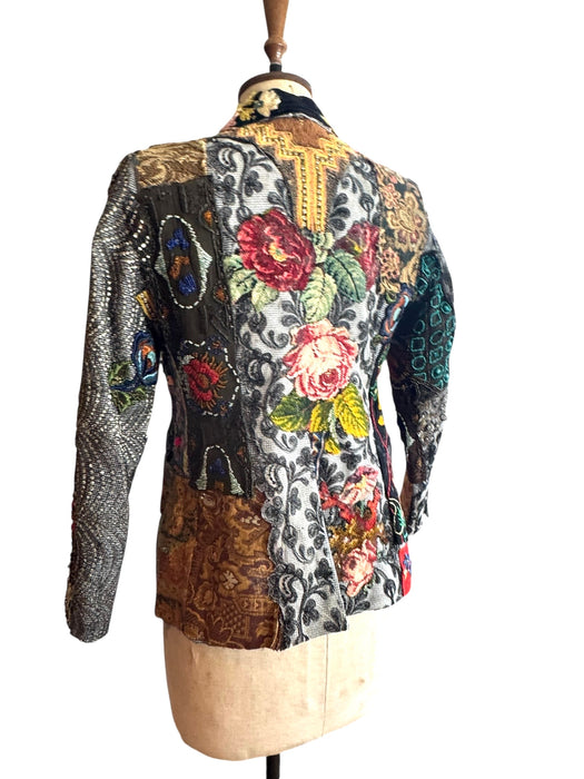 Troy, 70s patchwork single breasted jacket with side pockets