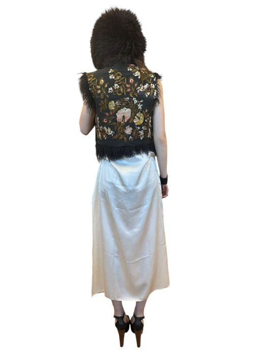 Aerin, reworked 70s sheepskin waistcoat with 19thC embroidery