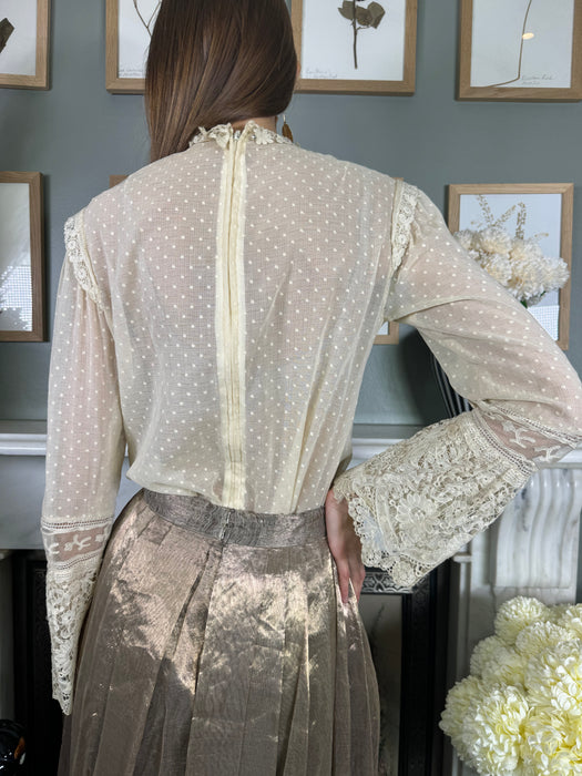Arlo, reworked vintage lace blouse