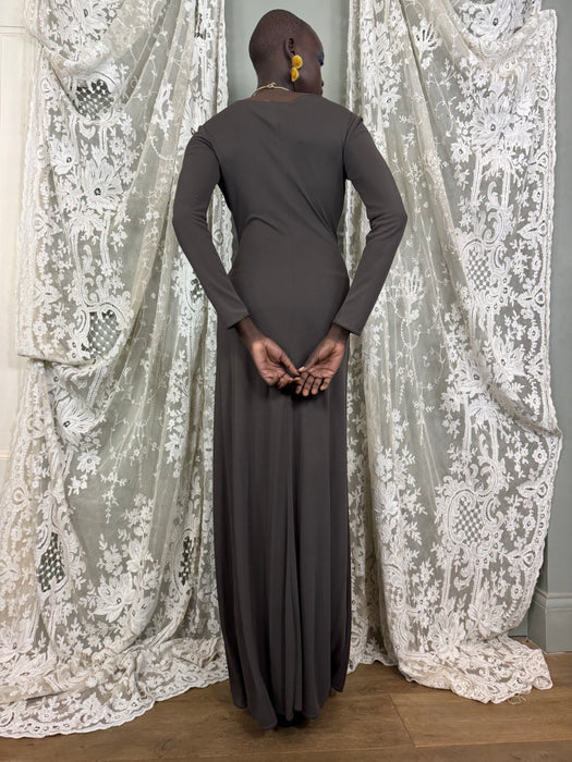 Cèline, Antracite silk jersey dress