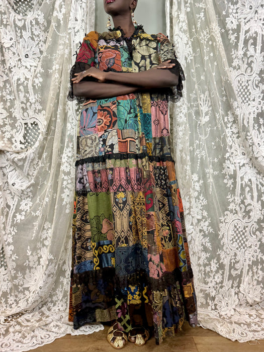 Catherine Buckley, 70s patchwork dress