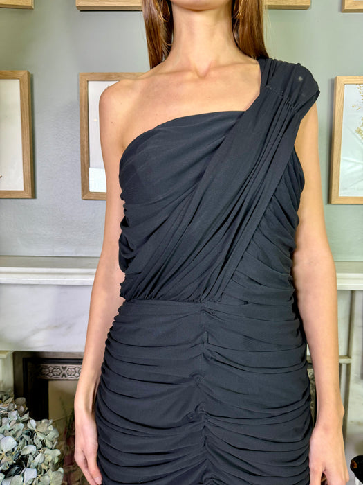 Kali, 40s black draped dress