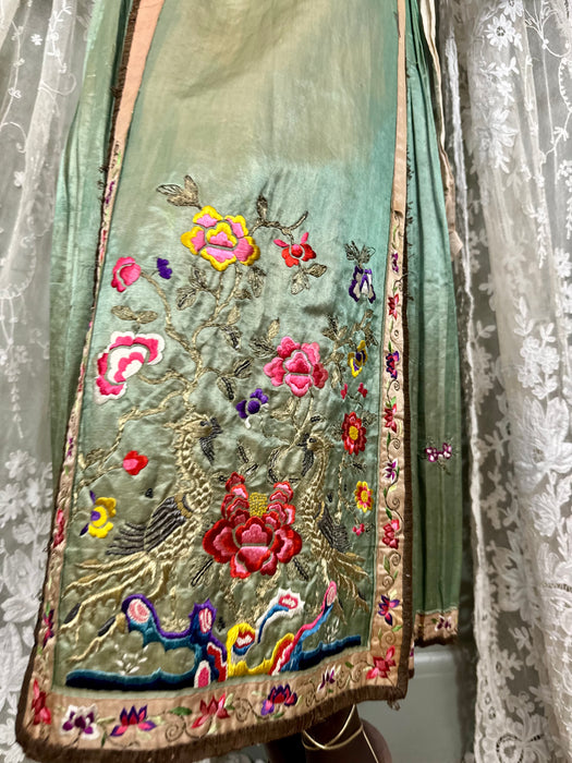 Nora. 30s Chinese embroidered and lamé wrap dress