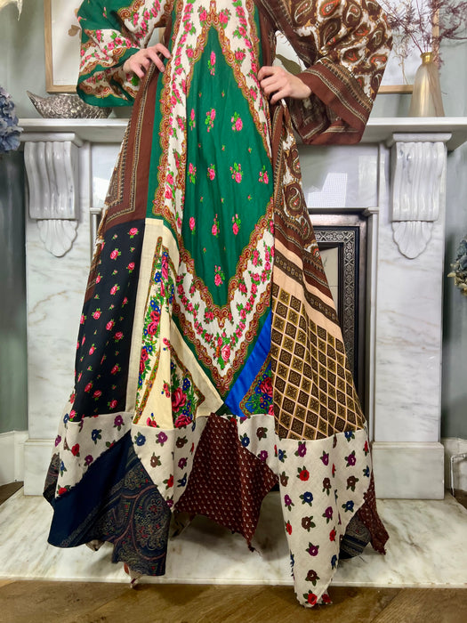 LaVetta, patchwork wool scarf asymmetric dress