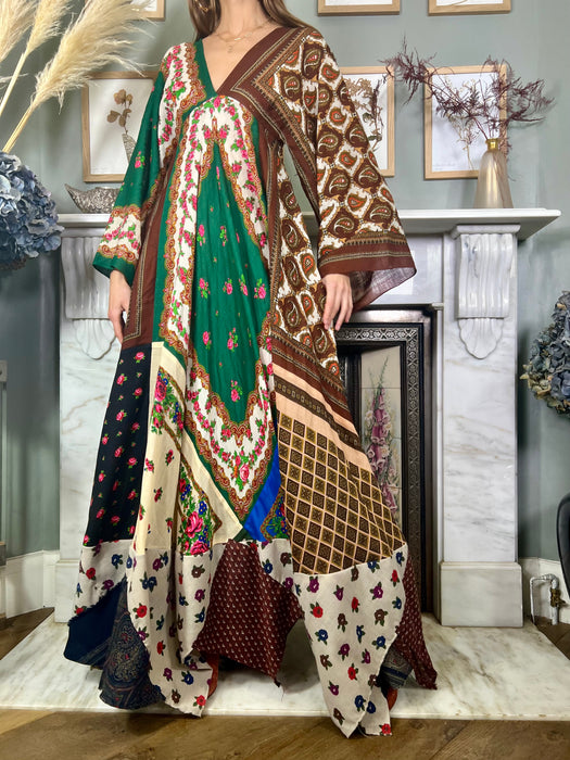 LaVetta, patchwork wool scarf asymmetric dress
