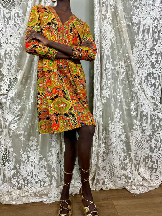 Aire, 60s paisley sequins dress