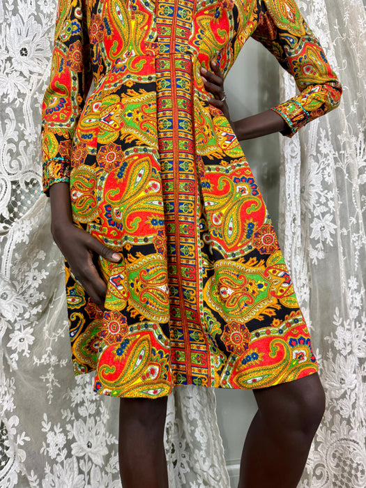Aire, 60s paisley sequins dress