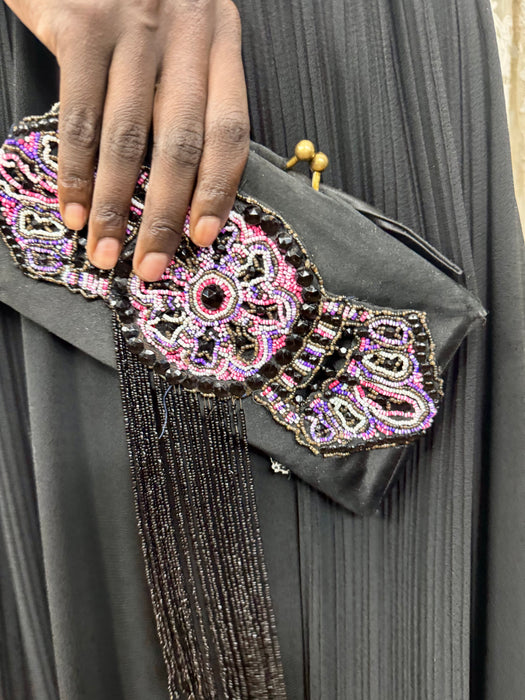 Attia, 40s beaded tassel clutch bag