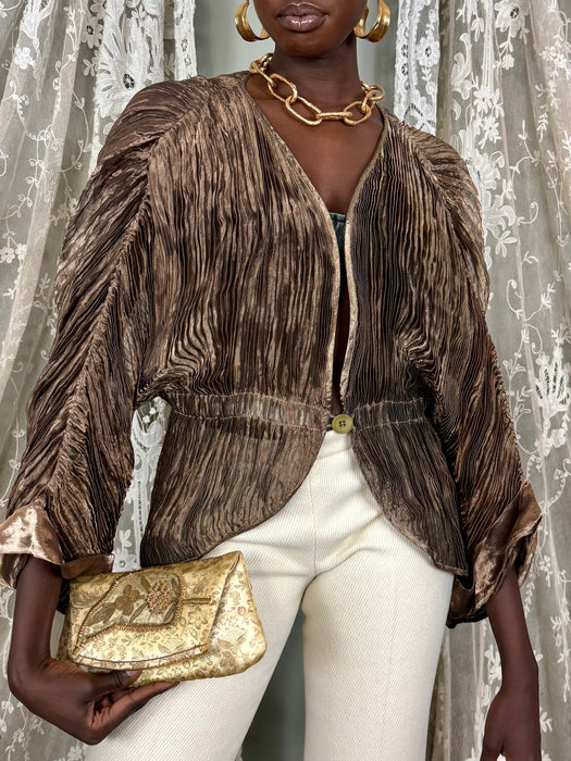 Krizia, 80s metallic pleated jacket
