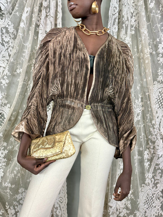 Krizia, 80s metallic pleated jacket