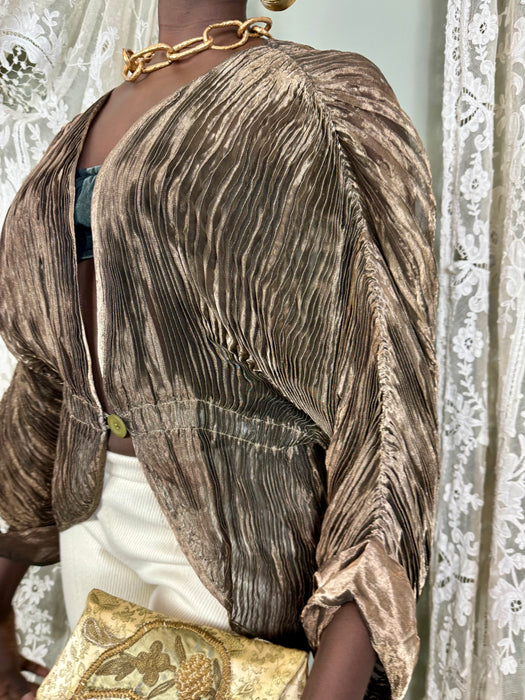 Krizia, 80s metallic pleated jacket